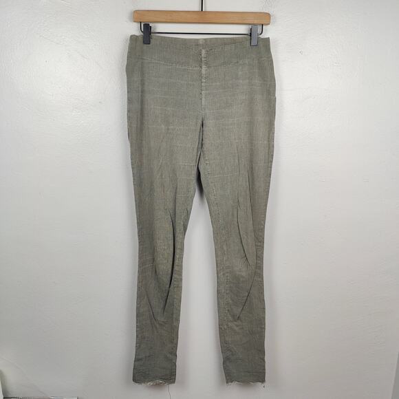 Standard James Perse Cotton Linen Pants Womens Small 1‎ Gray Side Zip Slim Fit - Picture 1 of 11